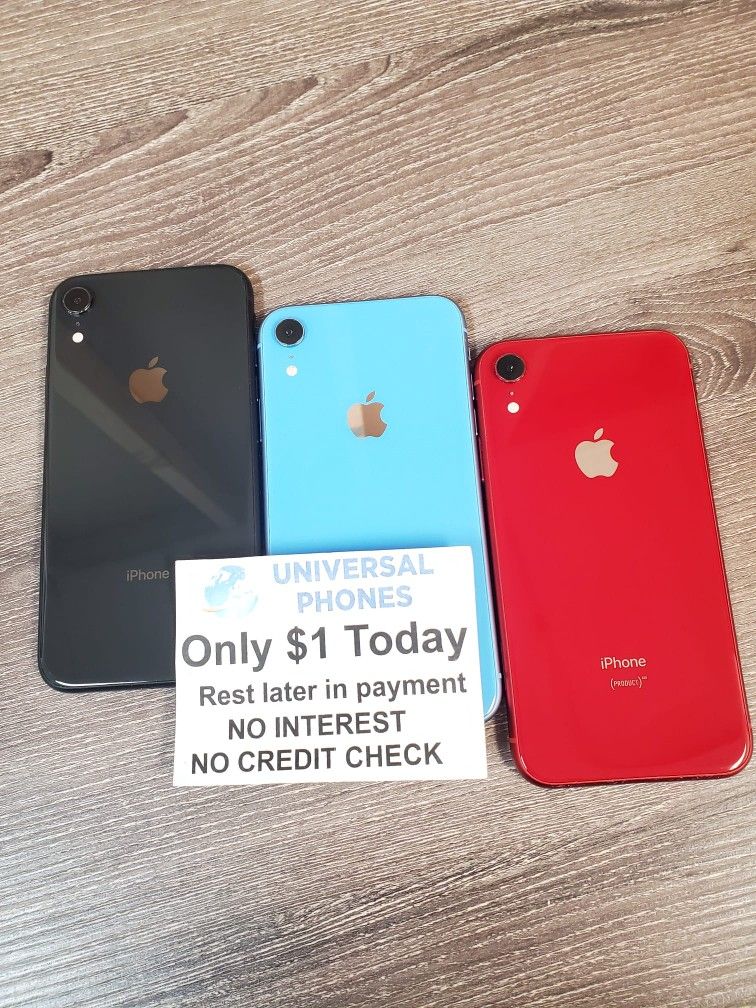 APPLE IPHONE XR 64GB UNLOCKED. DRONE $1 DOWN TODAY REST IN...
