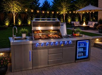 New open box kitchen barbecue island