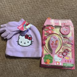 Hello kitty Hair Set, Hat & Gloves