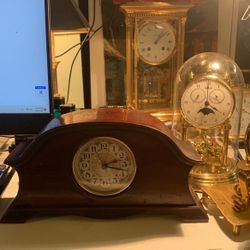 Vintage France Wood Table Clock Working