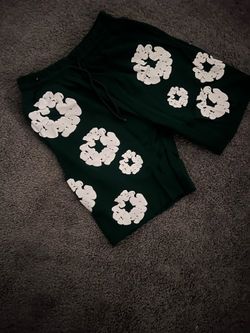 Denim short green
