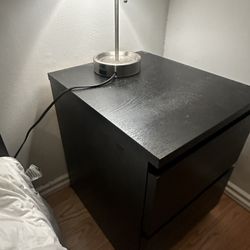 Malm bed frame, desk, night stand