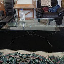Glass And Iron Table