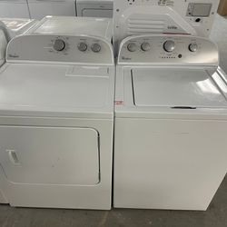 WHIRLPOOL USED TOP LOAD WASHER DRYER SET WITH WARRANTY