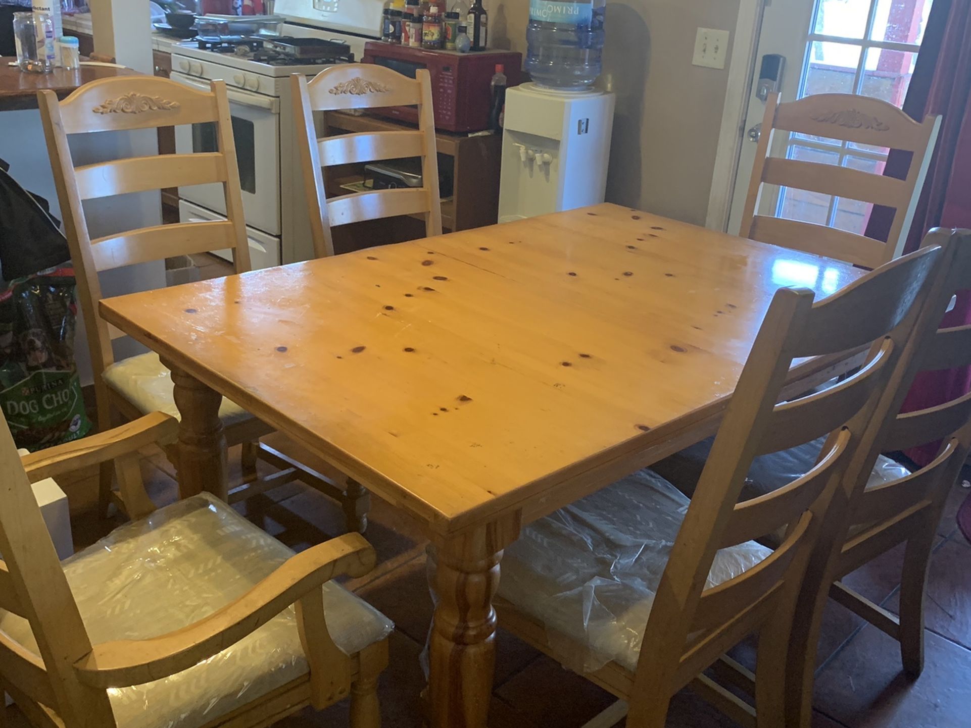 Kitchen/breakfast Table Solid Wood, 6 Chairs