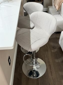 (2) Light Gray Barstools