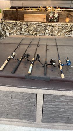 Lot of 5 FreshWater Rods & Reels