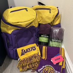 Set Of 2 Lakers Camping Backpack Set