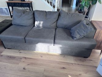 Living Spaces Gray Fabric 3-Seat Sofa