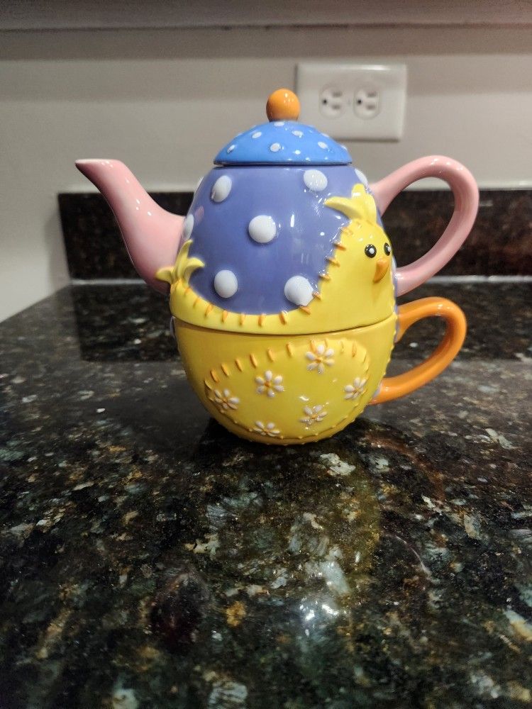 EASTER TEA POT / TEA CUP COMBO