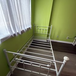 Twin Bed Frame  White Color 