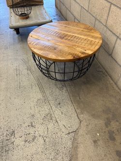 Boho Table/coffee table/wood & wire table/