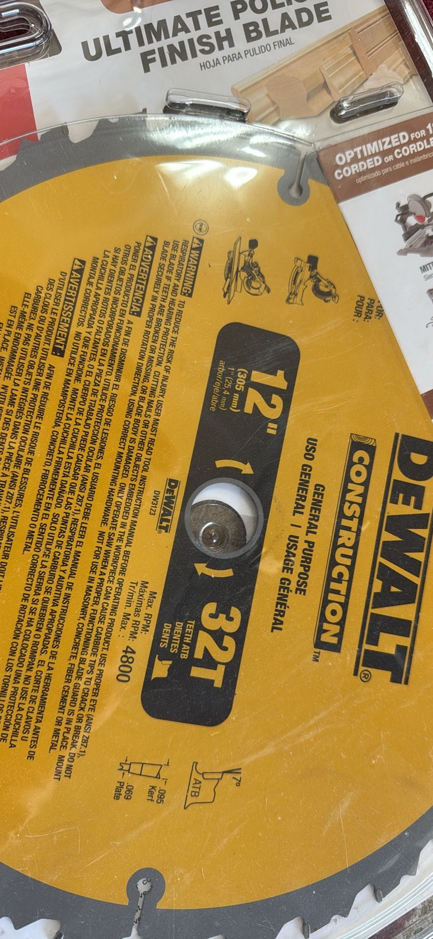 New Dewalt 12” 32 T General purpose Blade