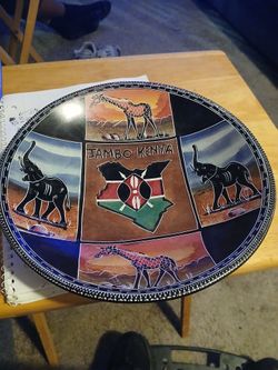 African  Soapstone Plate Or Tray 6 Inches Across From Kayna 