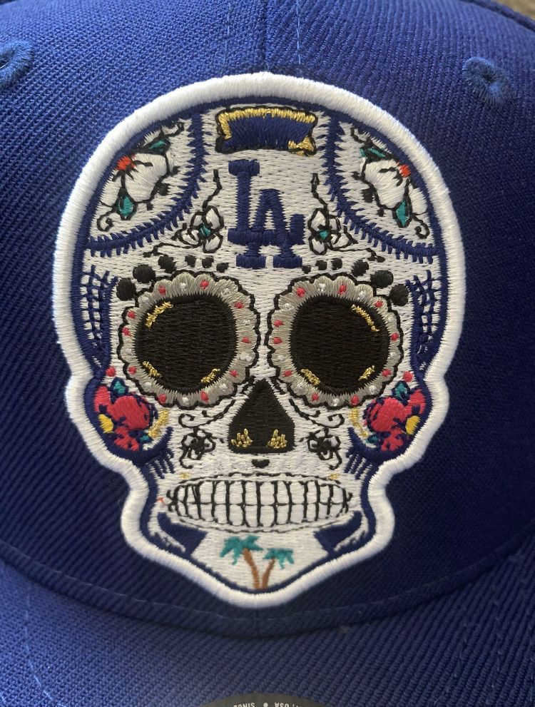 Dia De Los Muertos Sugar Skull LA Dodgers SnapBack Baseball Cap