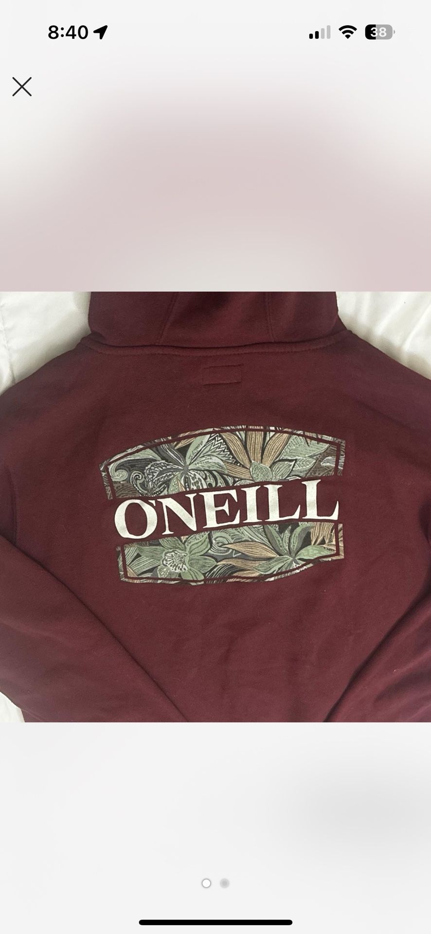 o’neill maroon hoodie