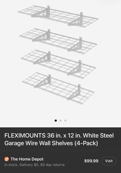 2 Brand new 2’ x 6’ white wall shelf pack