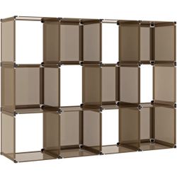 Portable Cube Storage Organizer Cube Storage Shelves Cube Shelf Room Organizer Clothes Storage Cubby Shelving Bookshelf Toy Organizer Cabinet, Brown, 