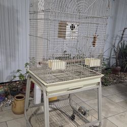 Jaula Gris Para Aves En Buenas Condiciones 