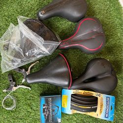 Lot of bicycle seats and parts (mostly new!) 🚲