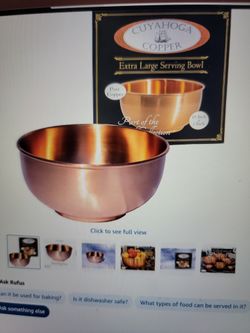 New - 10 in Handcrafted Pure Copper Bowl