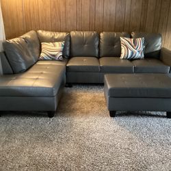 Like New & Ultra-Firm L-Shaped Sectional -Perfect for Back Support 