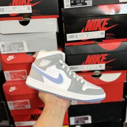 DS Jordan 1 Mid Wolf Grey Aluminum size 6W