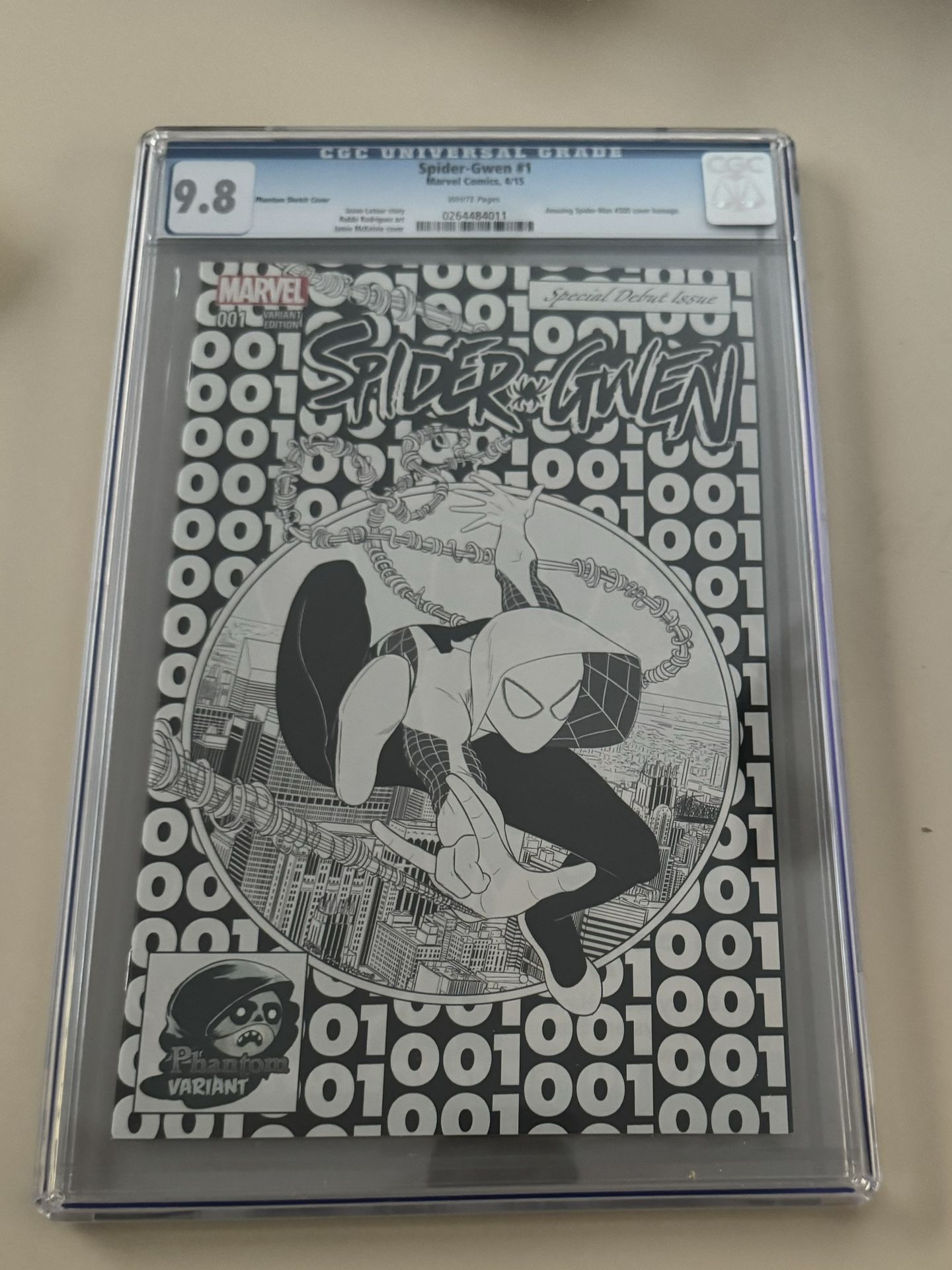 Spider-Gwen #1 CGC 9.8 Phantom Sketch Cover 2015 Spider-Man #300 Homage