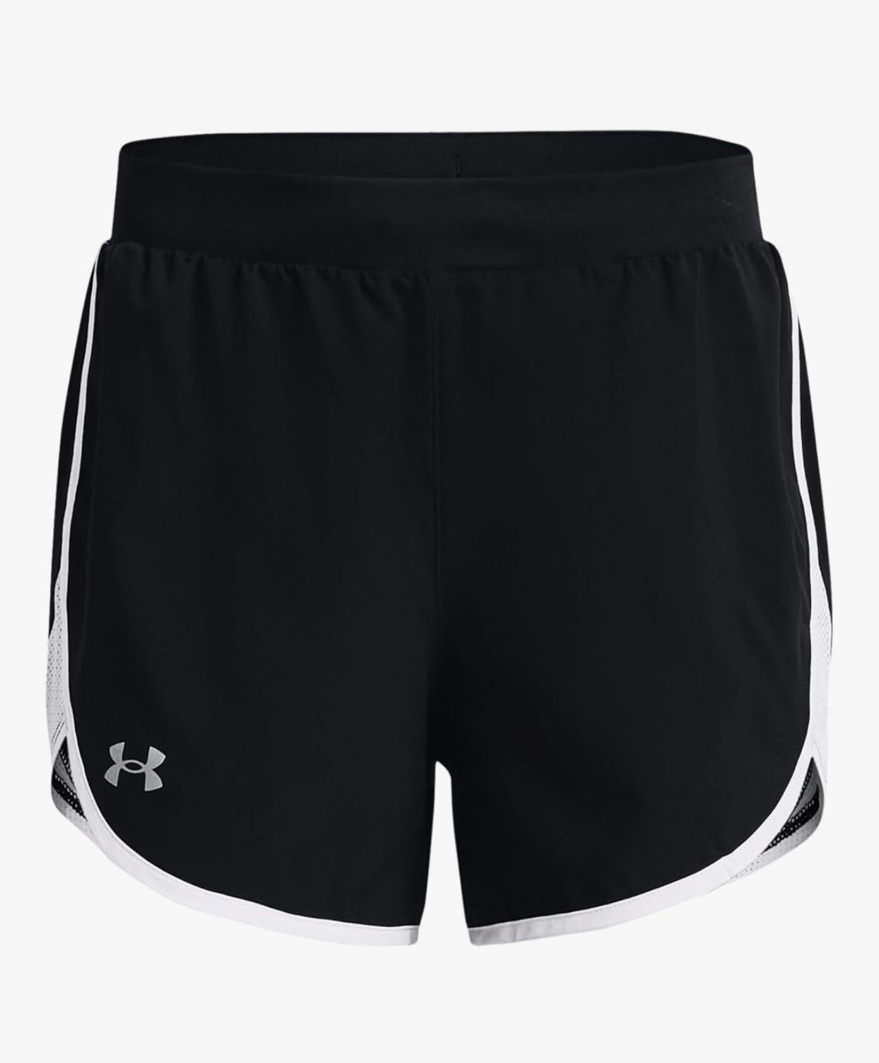 Under Armour Women's Fly by Elite 5'' Shorts, Black (001)/ White Medium