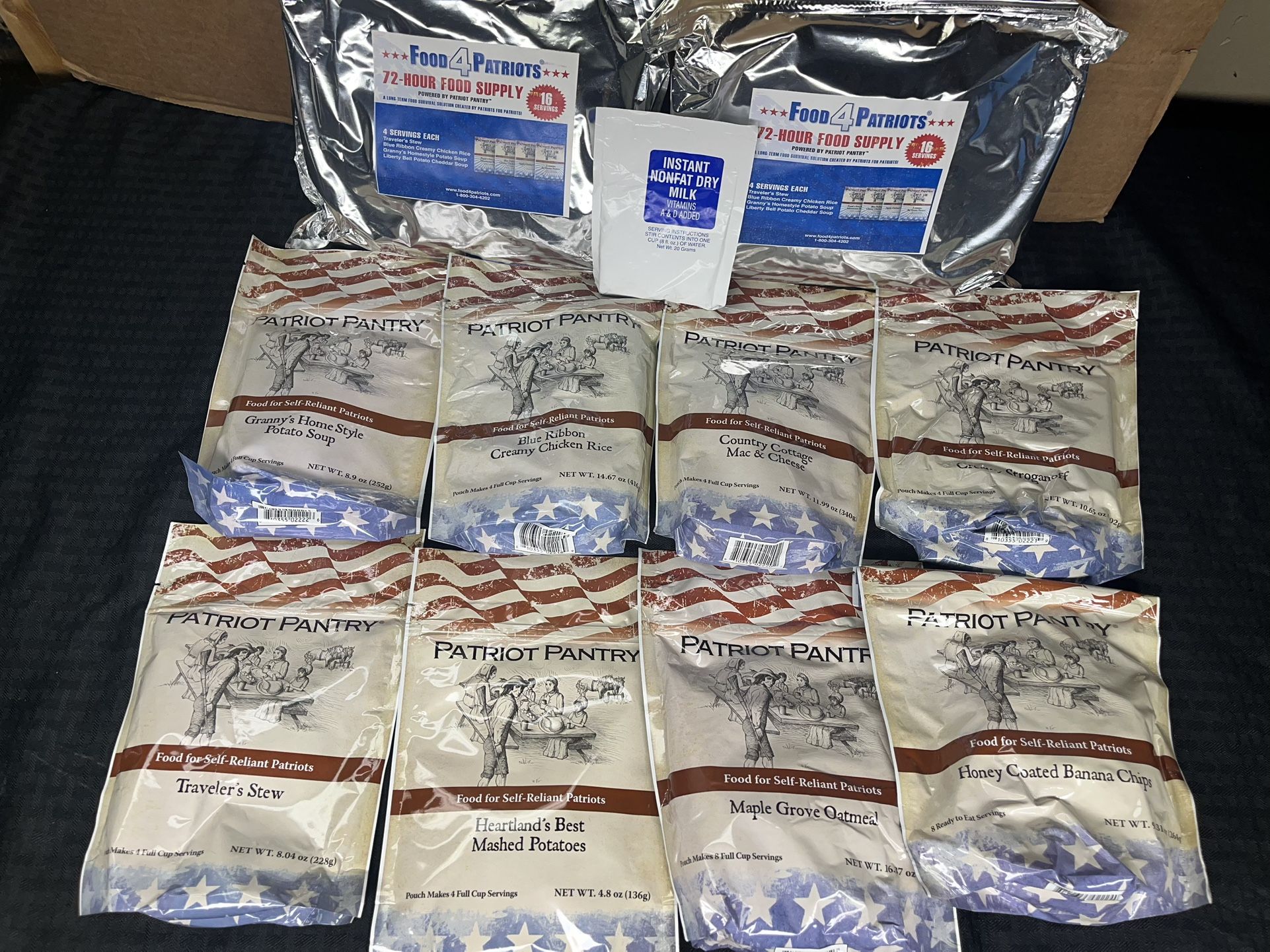 Lot of Patriot Pantry Survival Emergency Food Supply  