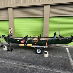 Fishing Canoe With Trailer.  $1750.00 Or Best Offer