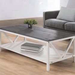 Grey & White Wash Distressed Coffee Table