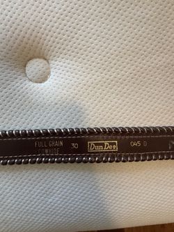 Vintage DunDee Dark Brown Leather Belt Size 30 - Full Grain Cowhide