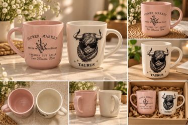 Ceramic Coffee Mugs Set of 2