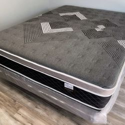 Full Oasis Thermal Comfort Europillow Top 12inch Mattress And Boxspring!