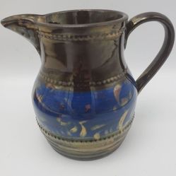 Victorian Antique Copper Lustre Blue Band Creamer