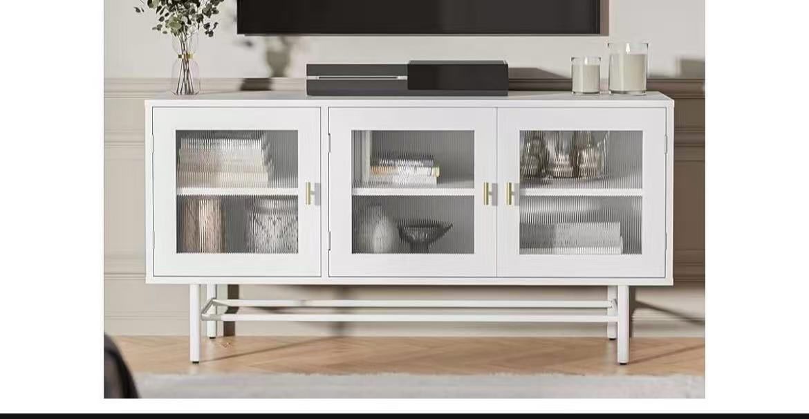 Cozy Castle TV Stand for 50 55 Inch TVs, White