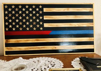 First Responders Wooden Flag. Multiple Sizes Available , Or Colors Of Your Choice .