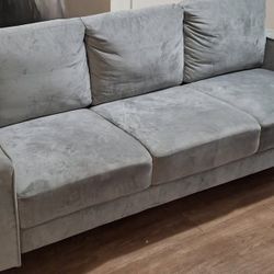 Light GRAY Velvet Sofa 