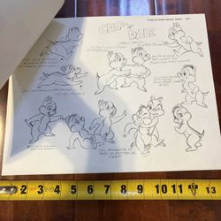 3pc 1971 Disney Publications Model Sheets – Chip ’n’ Dale – Animation Unused
