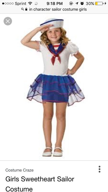 Girls Sailor Costume With Hat
