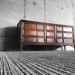 Gorgeous MCM Solid Wood Dresser With Matching Nightstand.