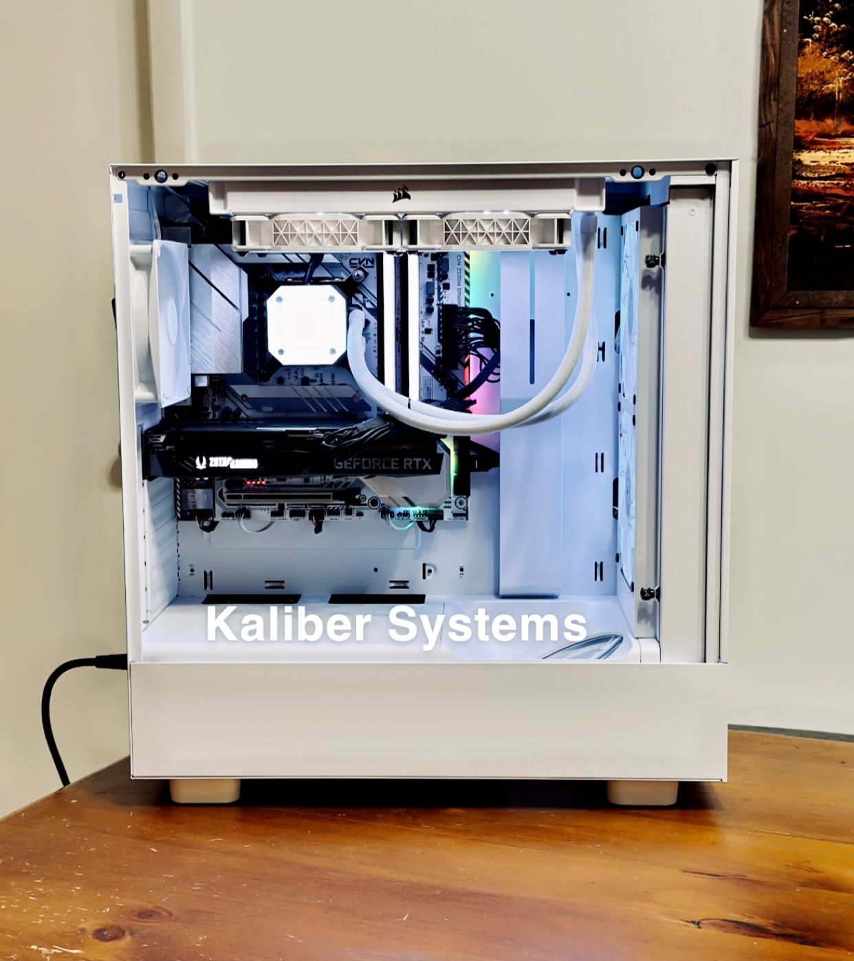 Custom White Gaming Computer with Intel i7 10700, 3060 RTX Ti, 1TB SSD
