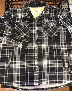 Sage Collective Sherpa Lined Flannel Jacket Women’s XL Black White