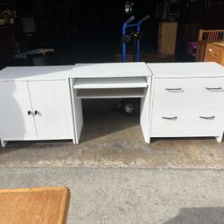 2 Door Shelving Unit, Desk, File Cabinet Combo