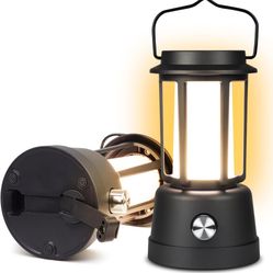 Camping Lantern, CT CAPETRONIX Lanterns for Power Outages 6000mAh, IPX5 Waterproof, Rechargeable Camping Lantern with Hand-Cranked, Solar Lantern Camp
