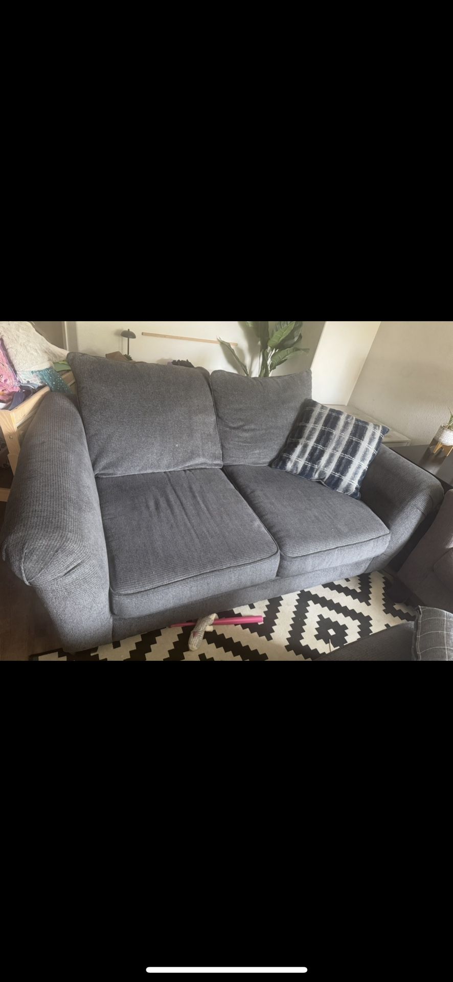 Dark Grey Love Seat