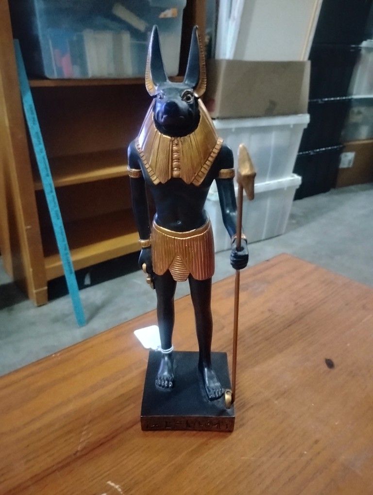 Veronese Design Anubis Egyptian God of The Dead Statue, 8.5 Inch Polyresin Figurine with Painted Black Gold Finish