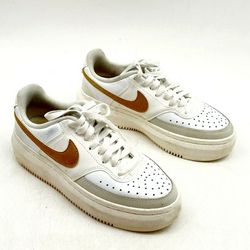 Nike Air Force 1 Low '07 White Metallic Gold Sneakers Women Size 7