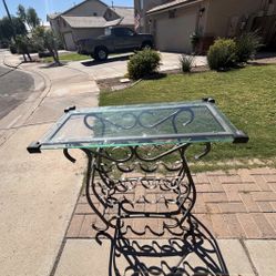 Wine Bottle, Glass Table